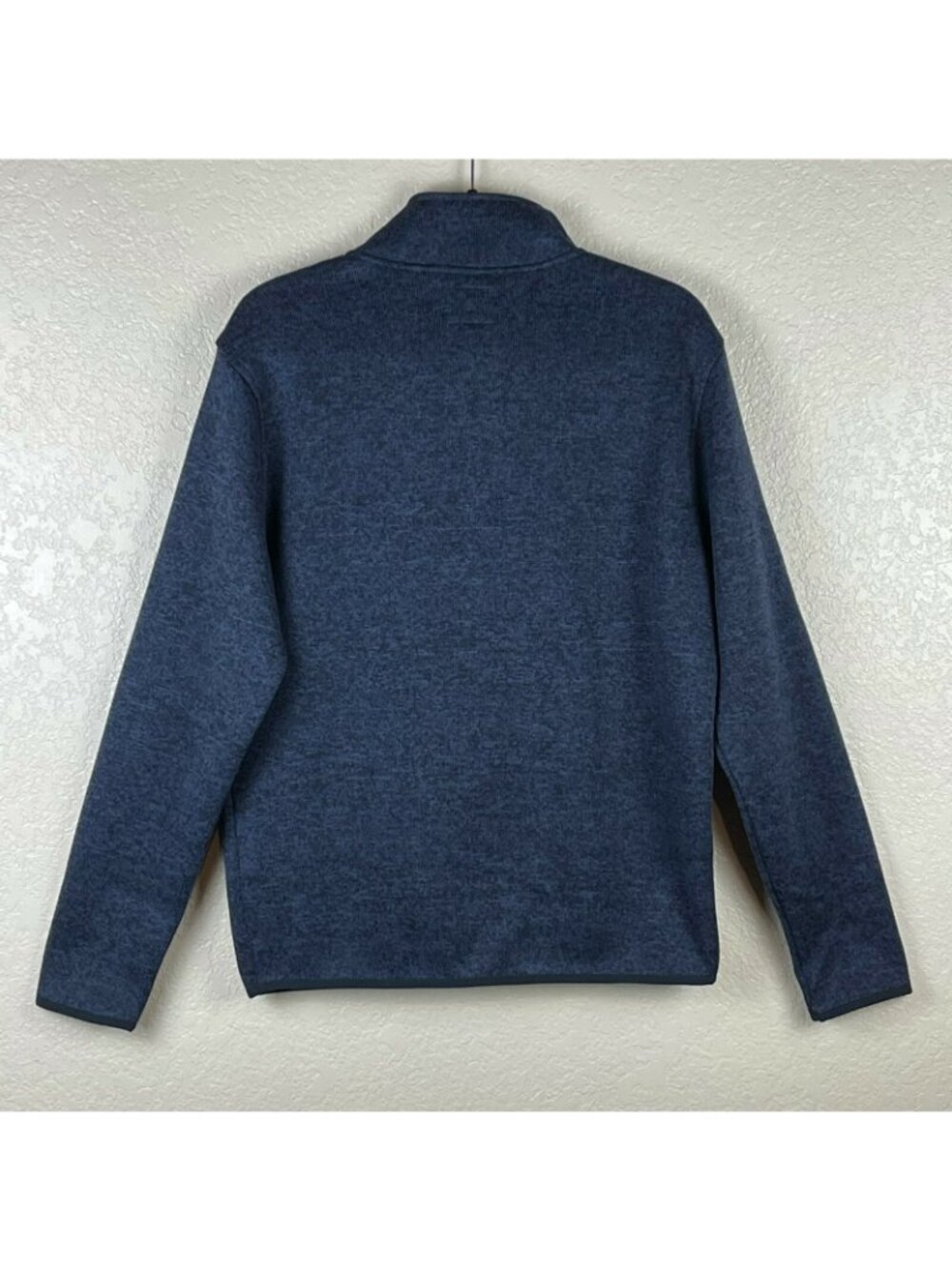 J.CREW Sweater Mens Size S Authentic Fleece 1/4 Zip Mock Neck Pullover Blue - Picture 3 of 6
